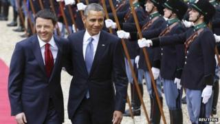 Italian PM Matteo Renzi and US President Barack Obama
