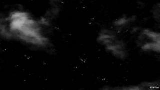 Satellite image showing debris in the southern Indian Ocean