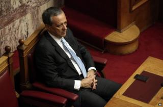 Panayiotis Baltakos in parliament in Athens, December 2013