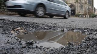 Potholed road