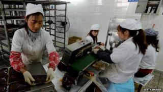 China factory workers