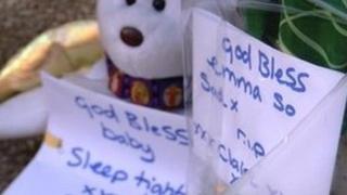 Tributes at scene