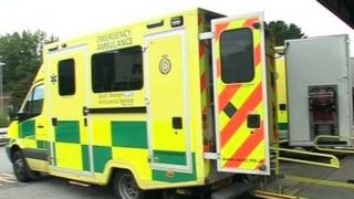 Ambulance waiting at a hospital