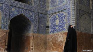 A woman at Imam mosque in Esfahan