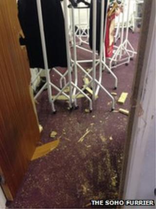 Empty store room after April's raid