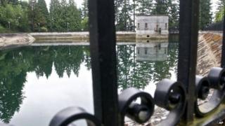 The Mount Tabor number 1 reservoir in Portland, Oregon 20 June 2011