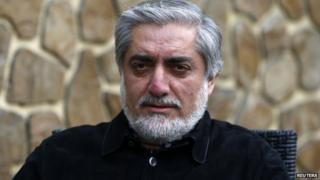 Afghan presidential candidate Abdullah Abdullah in Kabul, Afghanistan, 20 April 2014