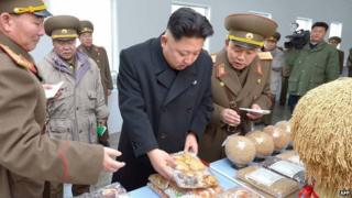 Kim Jong-un on a food inspection