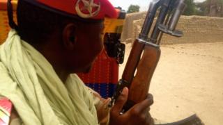 A member of Niger's National Guards on patrol along the border with Nigeria in Diffa region