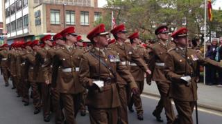 Royal and Mercian Lancastrian Yeomanry march