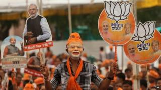A Modi rally in Gujarat on 23 April 2014