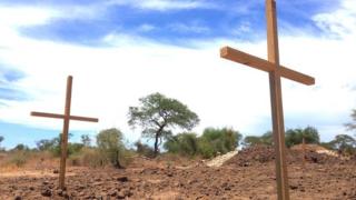 A mass grave pictured in Bor, South Sudan