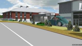 Architect drawing of school plans
