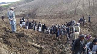 Landslide in Argo district in Badakhshan province in May 2014