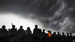 Ukrainian soldiers in Andreevka, 2 May