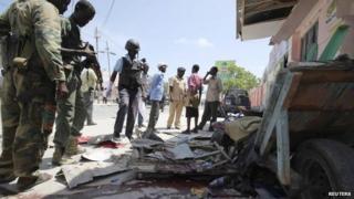 Blast site in Mogadishu, Somalia, 3 May