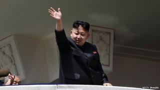 North Korean leader Kim Jong-un waves in a 15 April, 2012 photo.
