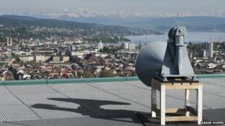 Foghorn on rooftop in Zurich