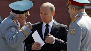 President Putin during a wreath-laying ceremony on the eve of Victory Day celebrations in Moscow- 8 May 2014