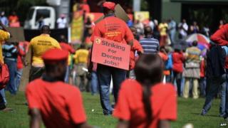 Striking workers in South Africa