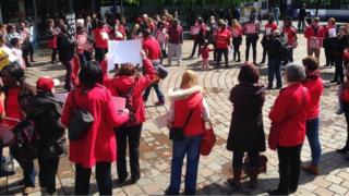 The protest in Glasgow's St Enoch square