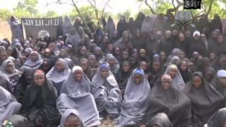 Screengrab from the Boko Haram video of the abducted schoolgirls