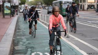Bicyclists rode in San Francisco, California, on 9 May 2013