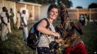 Camille Lepage at Bonga Bonga stadium in Bangui