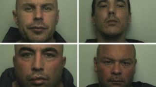 Convicted raiders Stewart Ferguson, Alan Britton, Graham Aulton and Craig Osmund-Smith