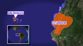 Map showing Galapagos Islands off Ecuador