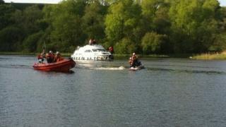 Two RNLI lifeboats and a police boat are carrying out searches on the water