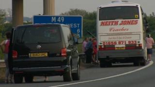 M49 accident boy falls out of coach