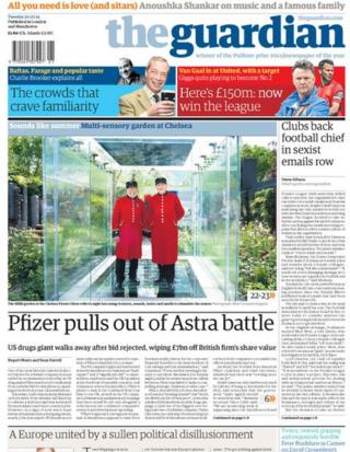The Guardian front page
