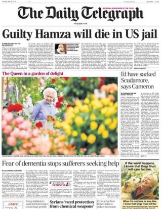 Daily Telegraph front page