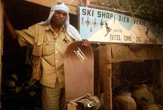 Abdelkader Baba outside his shop in Niger