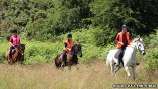 People riding horses