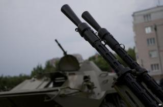 Gun barrels in Donetsk, Ukraine, 29 May