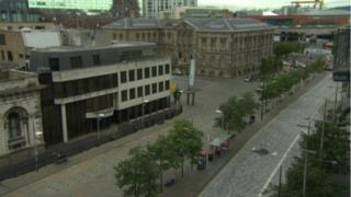 Aerial view of Custom House in Belfast