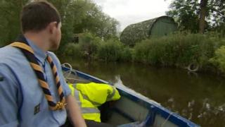 The 2nd Beeston Sea Scouts' base on Barton Island, on the River Trent