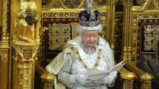 The Queen announcing the government's programme