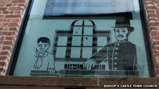 Bishop's Castle Town Hall window