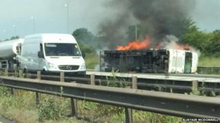 Lorry crash on M6