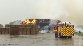 Haystack fire in Waterbeach