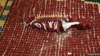 Heroin woven into a handmade rug