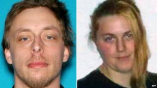 These images provided by the Las Vegas Metropolitan Police Department in Las Vegas, Nevada shows Jerad and Amanda Miller