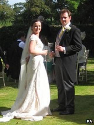 Caroline Marshall and James Granshaw on their wedding day