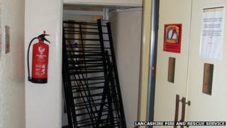 Blocked fire escape