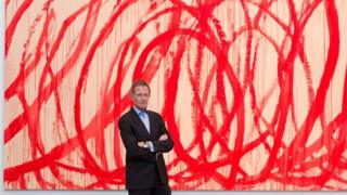 Sir Nicholas Serota in front of "Untitled (Bacchus) 2006-2008