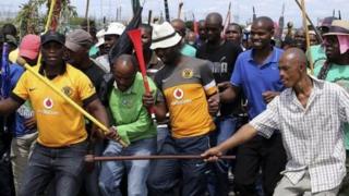 Striking miners