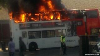 Bus fire Sparkbrook